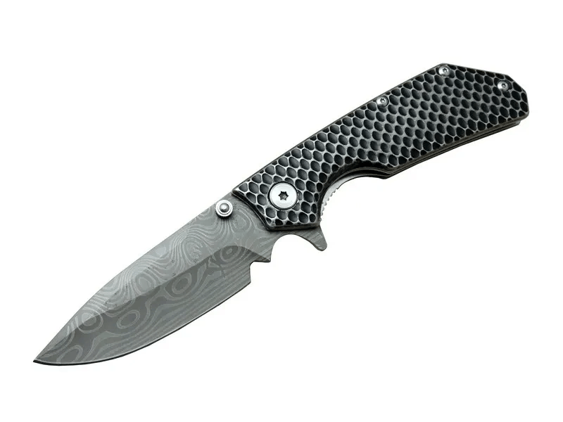 Damascus Dms 2 16 Gri Kamp Çakı 21cm- Yarı Otomatik, Kemerlikli, Metal Sap