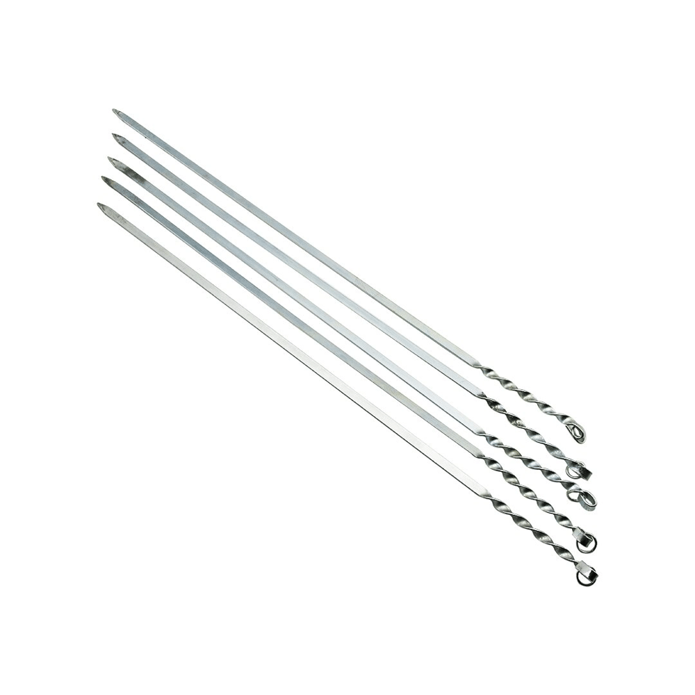 Dar Yassı Mangal Şişi - Burgulu Tasarım - 60 cm - Tavuk ve Kanat İçin