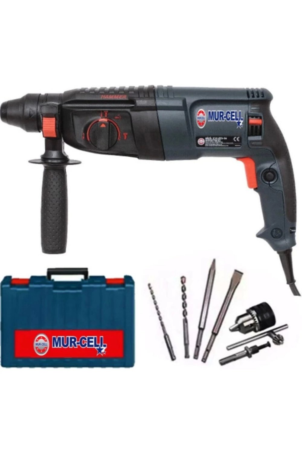 Darbeli kablolu matkap 700-1000 Watt anahtarsız mandren yan sap taşıma çantalı - 6 Volt Akü Volt