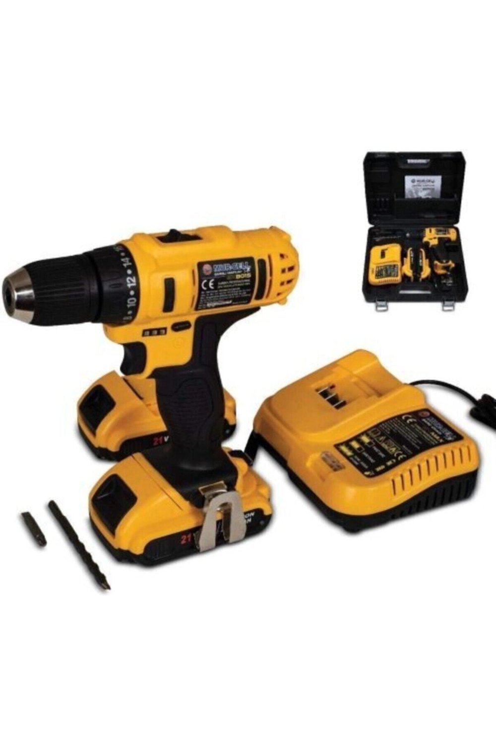 Darbeli kablosuz matkap 600 watt 14 volt anahtarsız mandren 3 akü 27 parça setli