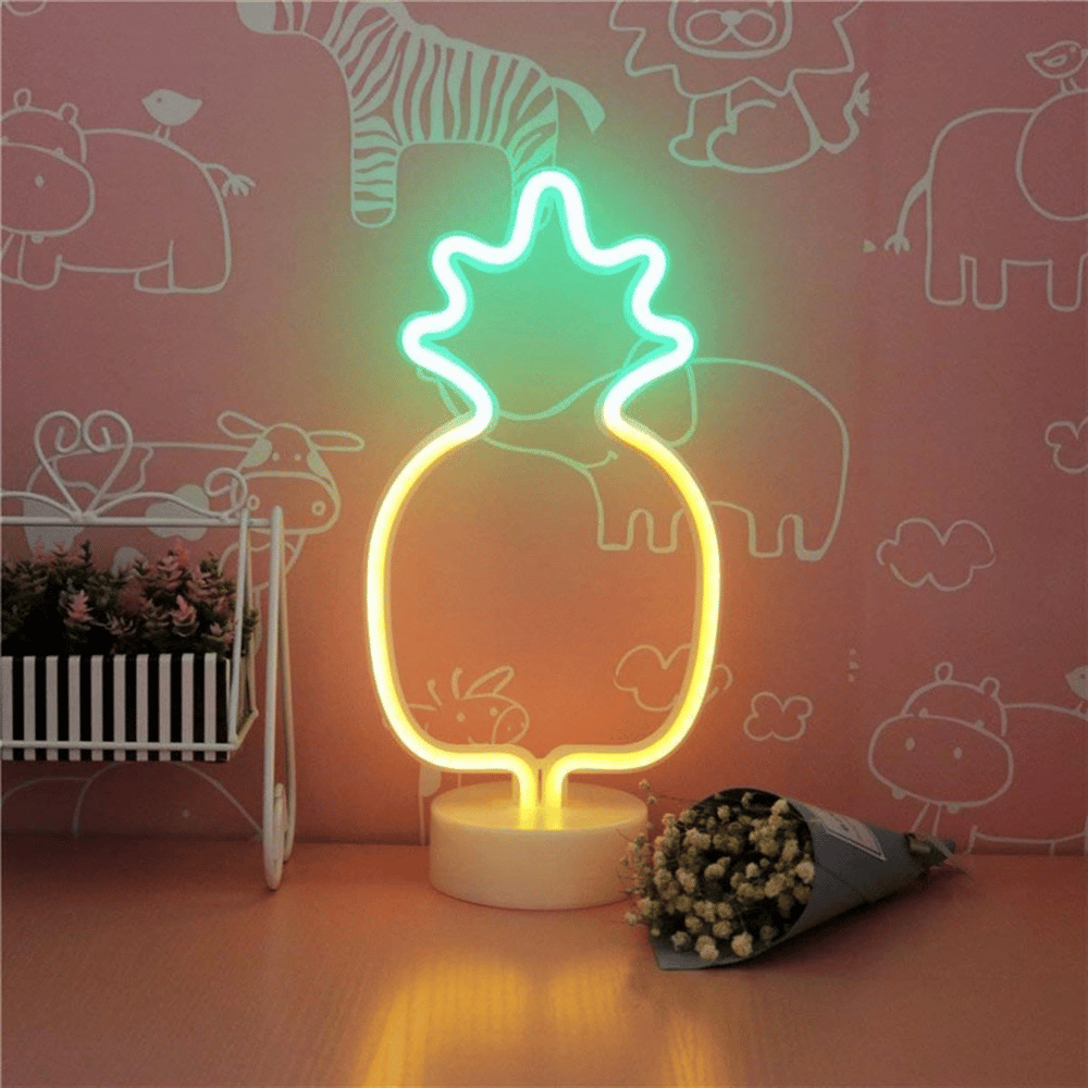 Dekoratif Ananaslı Neon Led Masa Ve Gece Lambası Hediyelik Lamba Bx40