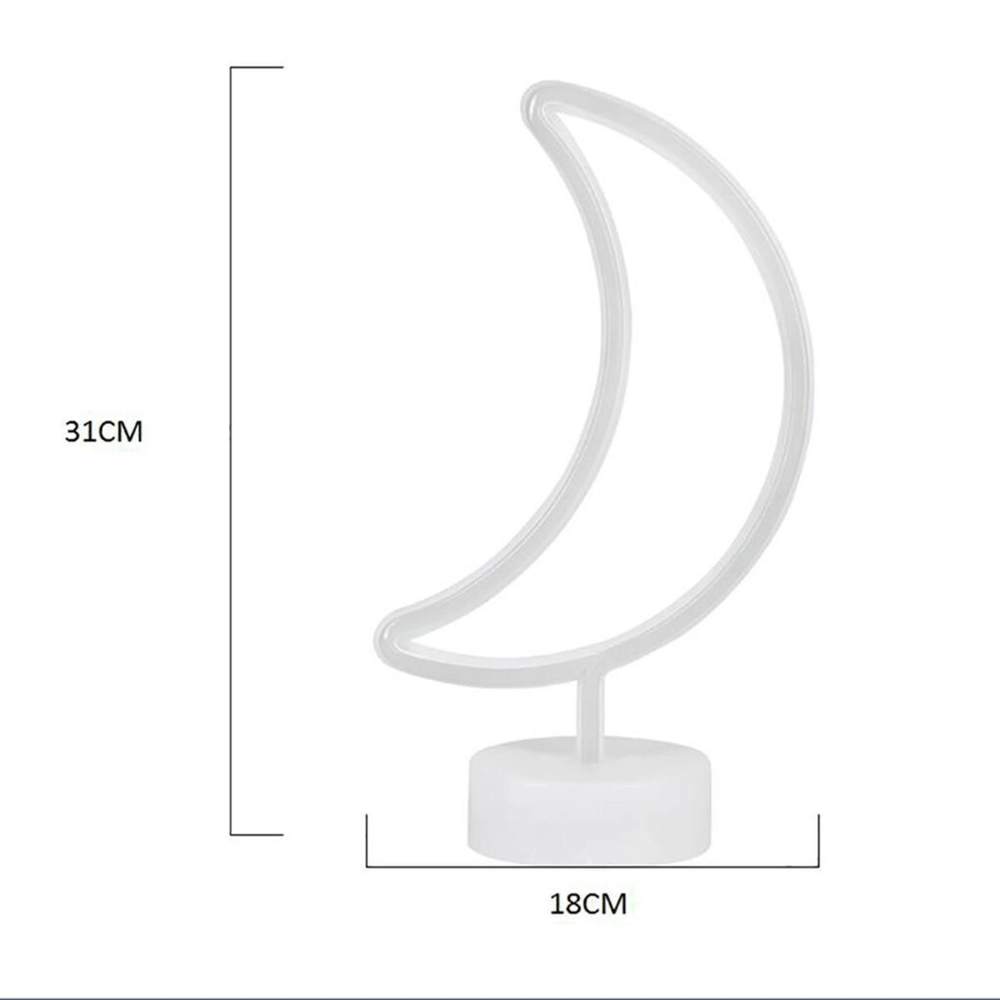 Dekoratif Pilli Ay Tasarımlı 3d Neon Led Masa Ve Gece Lambası Bx40