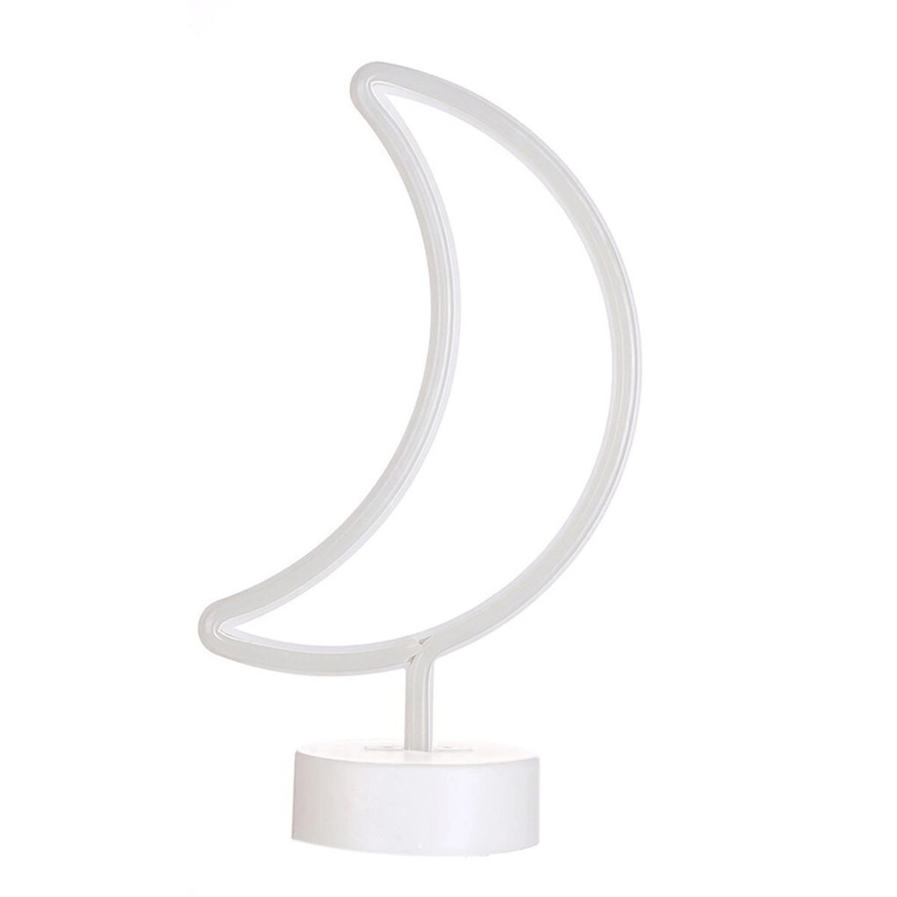 Dekoratif Pilli Ay Tasarımlı 3d Neon Led Masa Ve Gece Lambası Bx40