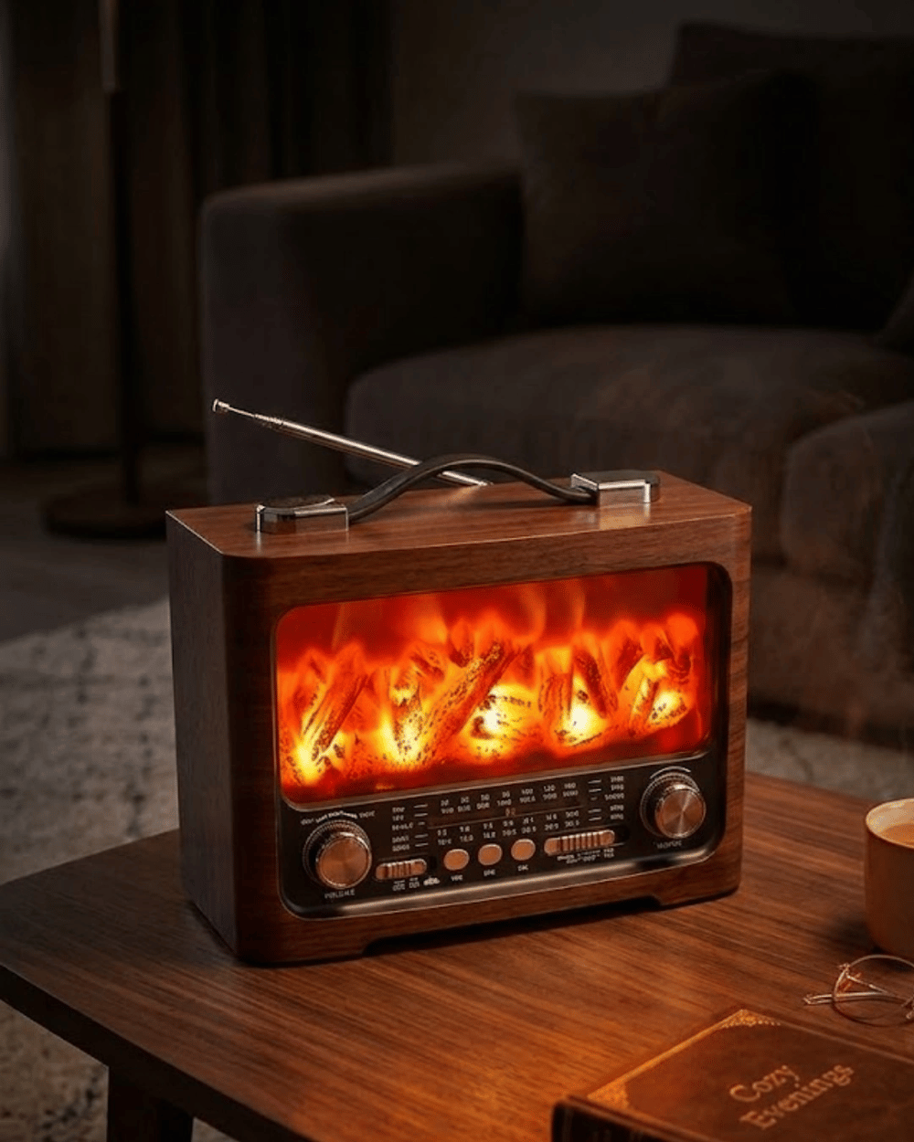 Dekoratif Şömine Görünümlü Bluetooth Hoparlör FM AM SW Radyo USB TF Kart Müzik Çalar