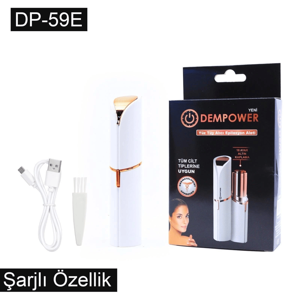 Dempower Şarjlı Yüz Tüy Alıcı Epilasyon Aleti Flawles  Kısa