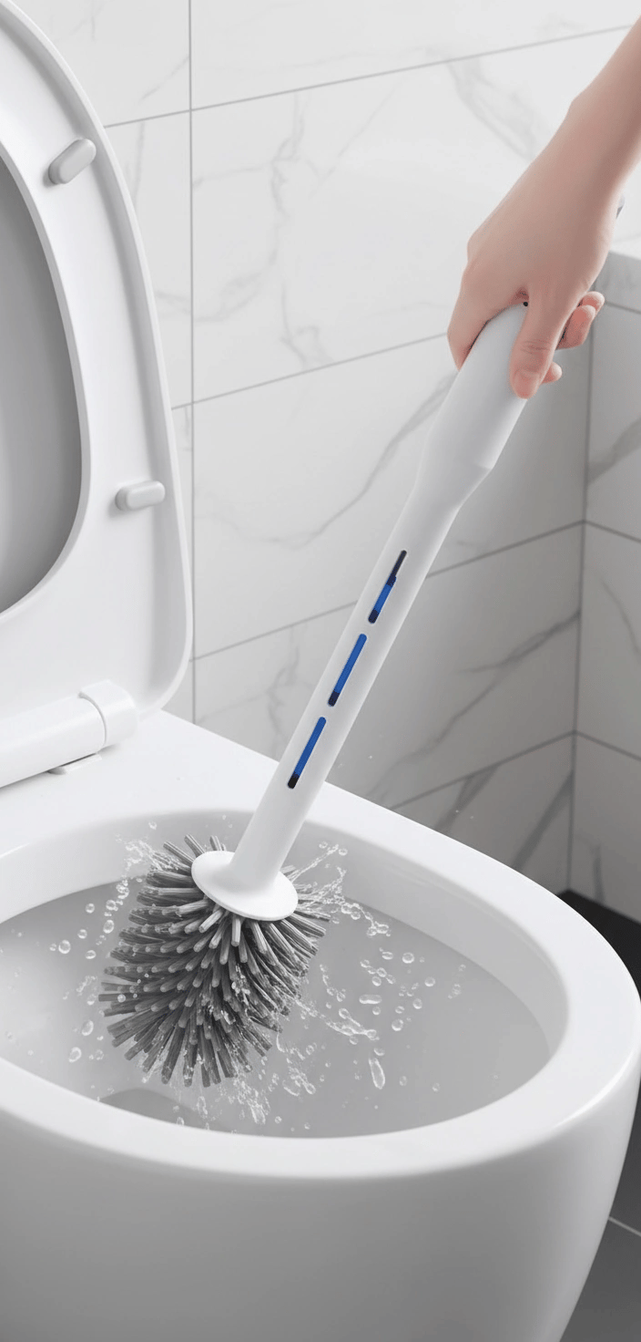 Deterjan Hazneli Ergonomik Silikon Tuvalet Fırçası