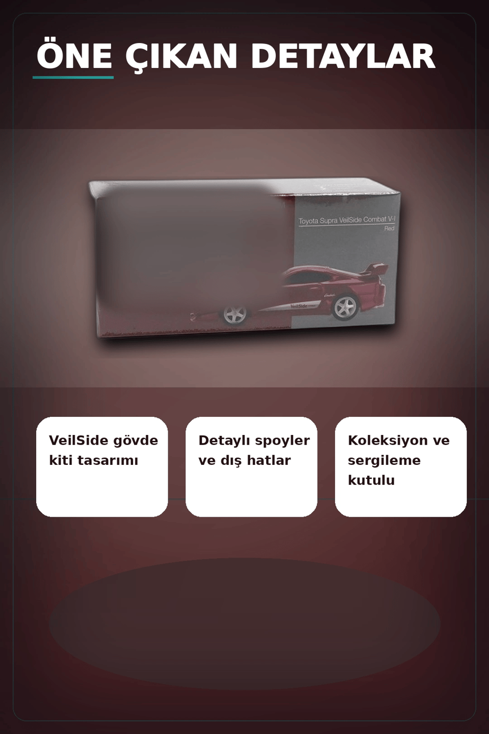 Diecast 1/64 VeilSide Combat V-I Toyota Supra Kırmızı Model Araba - Tekli Kutu BX-313405