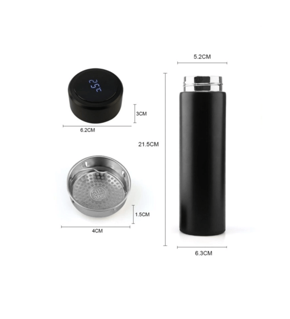 Dijital Sıcaklık Göstergeli Renkli Çelik Termos - 500 Ml Bx40