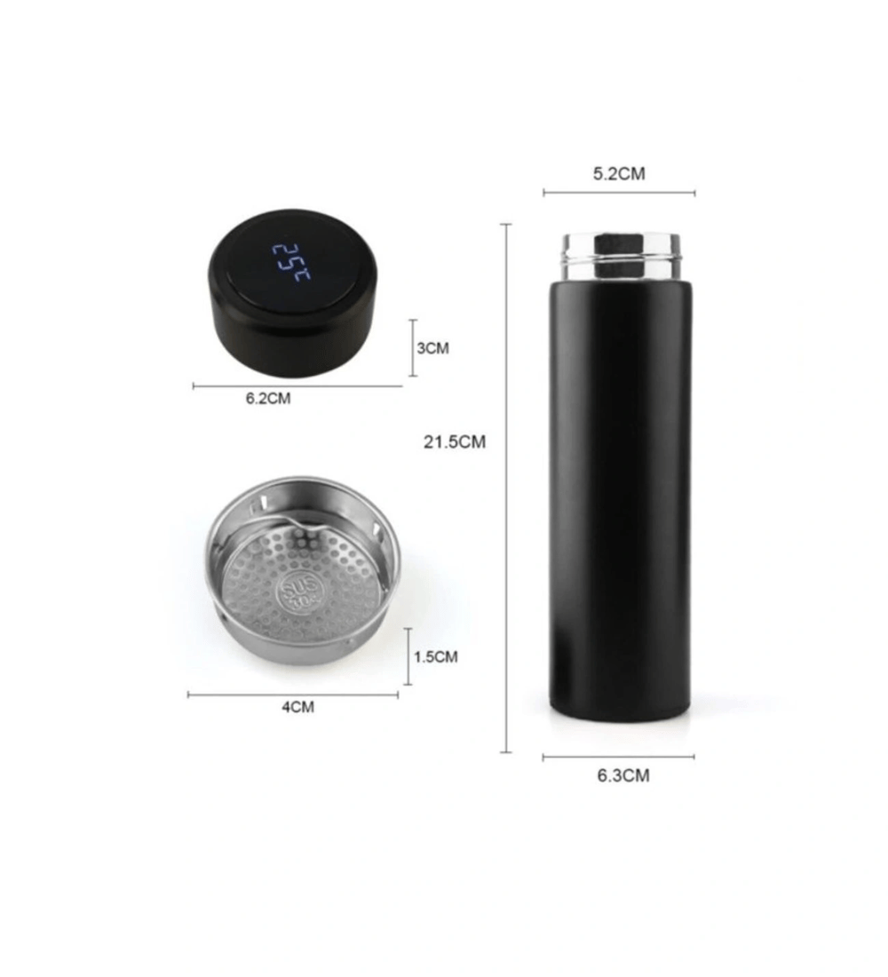 Dijital Sıcaklık Göstergeli Renkli Çelik Termos - 500 Ml