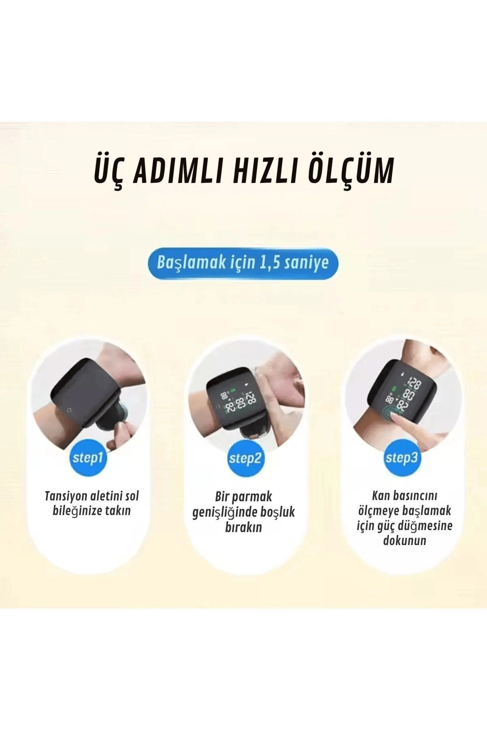 Dijital Türkçe Konuşan Bilekten Tam Otomatik Tansiyon Ölçme Aleti Renkli Akıllı LCD Sesli Uyarı