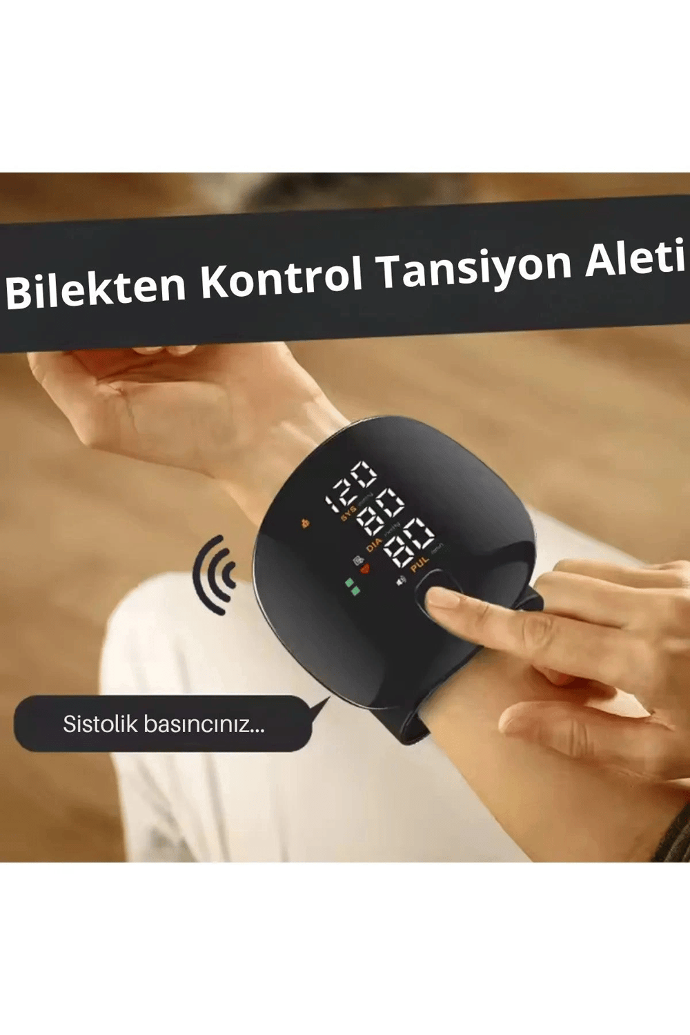 Dijital Türkçe Konuşan Bilekten Tam Otomatik Tansiyon Ölçme Aleti Renkli Akıllı LCD Sesli Uyarı