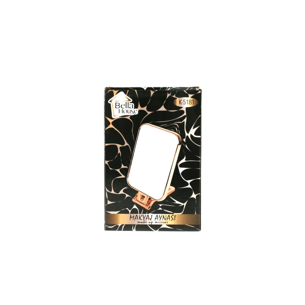 Dikdörtgen - Bakır 15x11.5cm Makyaj Aynası Çift Taraflı Katlanır Ayaklı Bx40