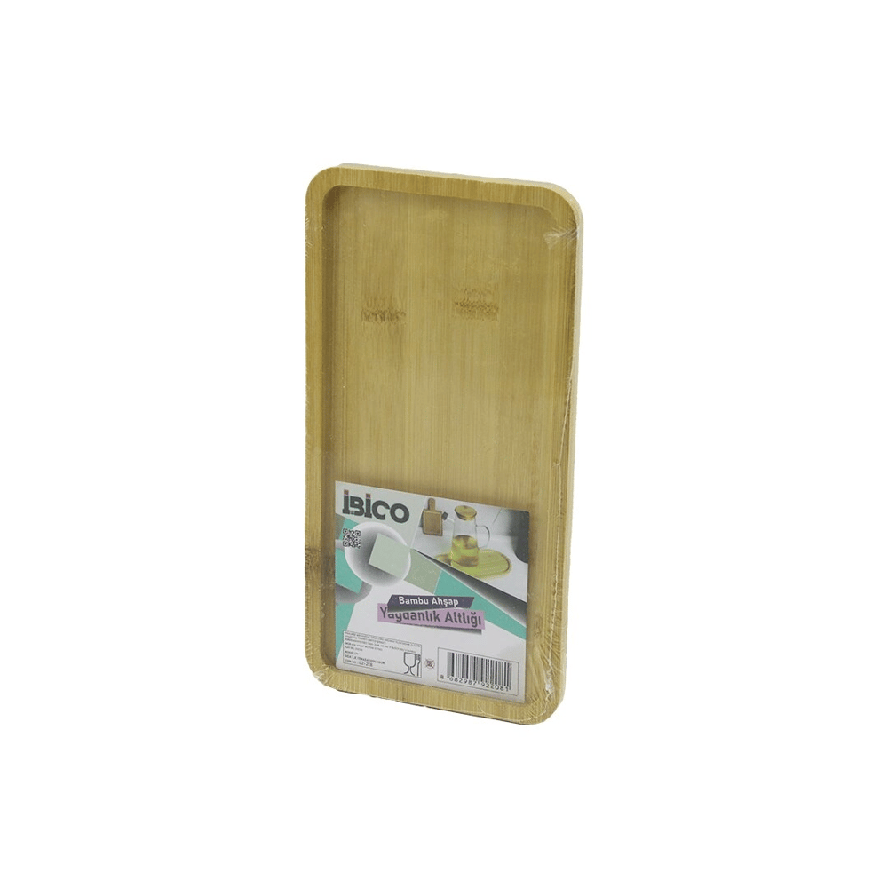 Dikdörtgen Ahşap Bambu Yağdanlık Altlık Mini Tepsi 12 X 23.4 X 0.8cm Bx40