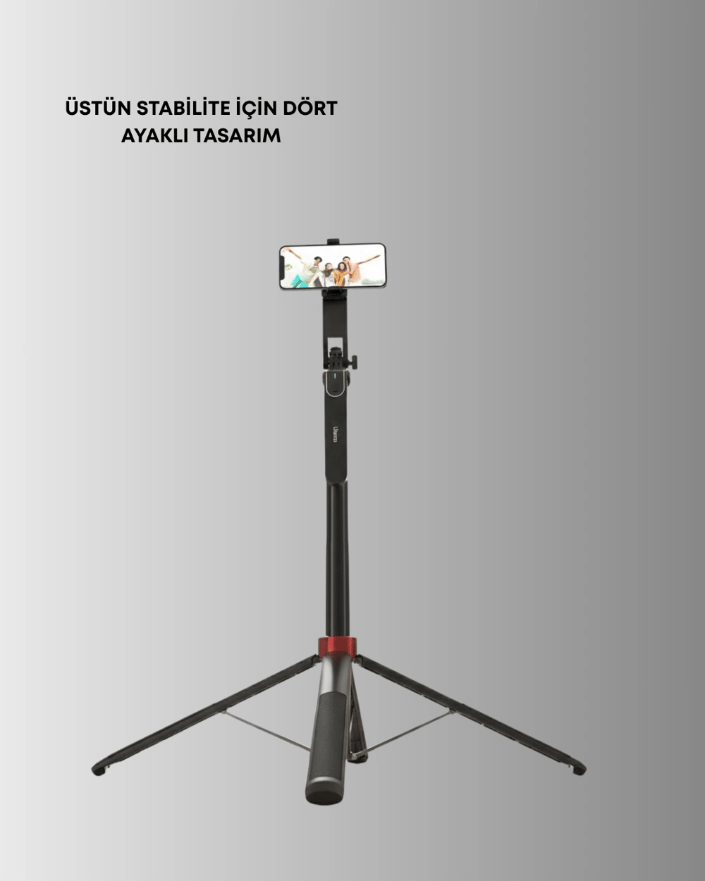 Dikey ve Yatay Çekim Destekli Selfie Stick Tripod