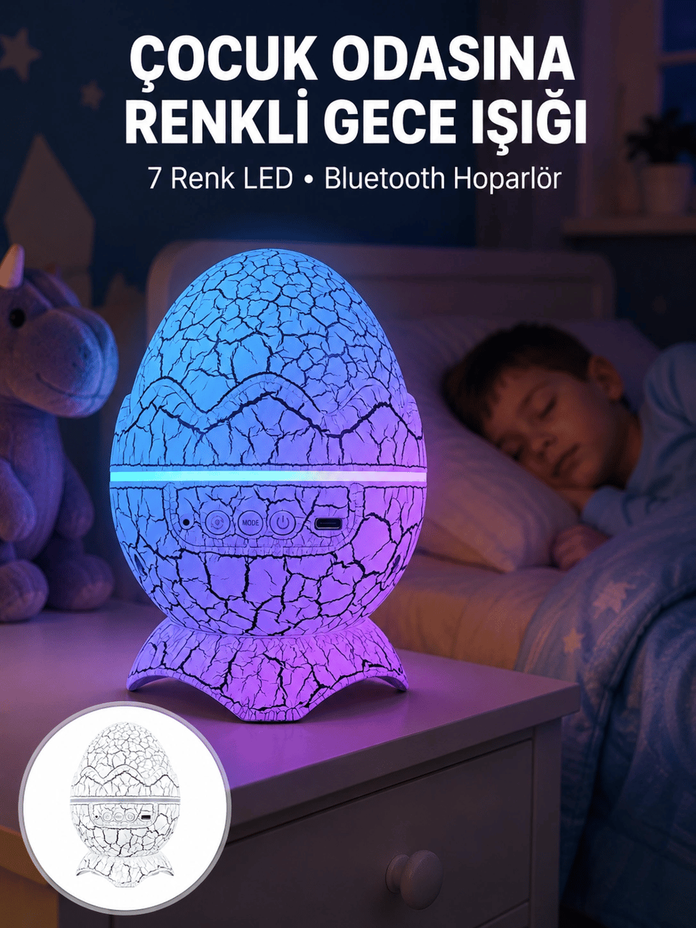 Dinazor Yumurta Gece Lambası Yeni Nesil