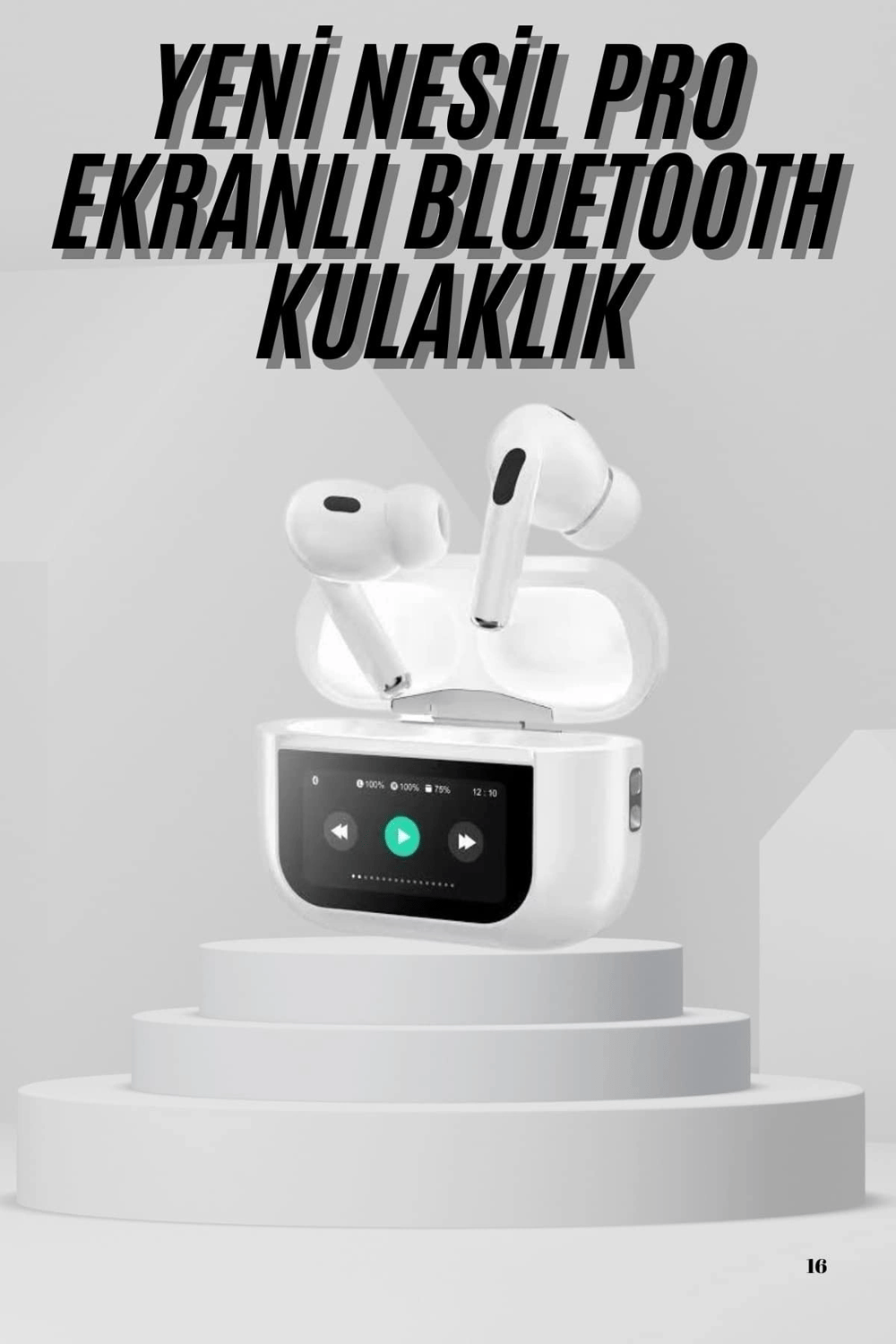 Dokunmatik Ekranlı Air Pro 2 ANC Kulaklık Kablosuz Çok Fonksiyonlu