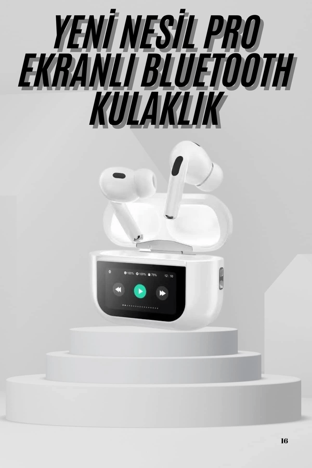 Dokunmatik Ekranlı Air Pro 2 ANC Kulaklık Kablosuz Çok Fonksiyonlu