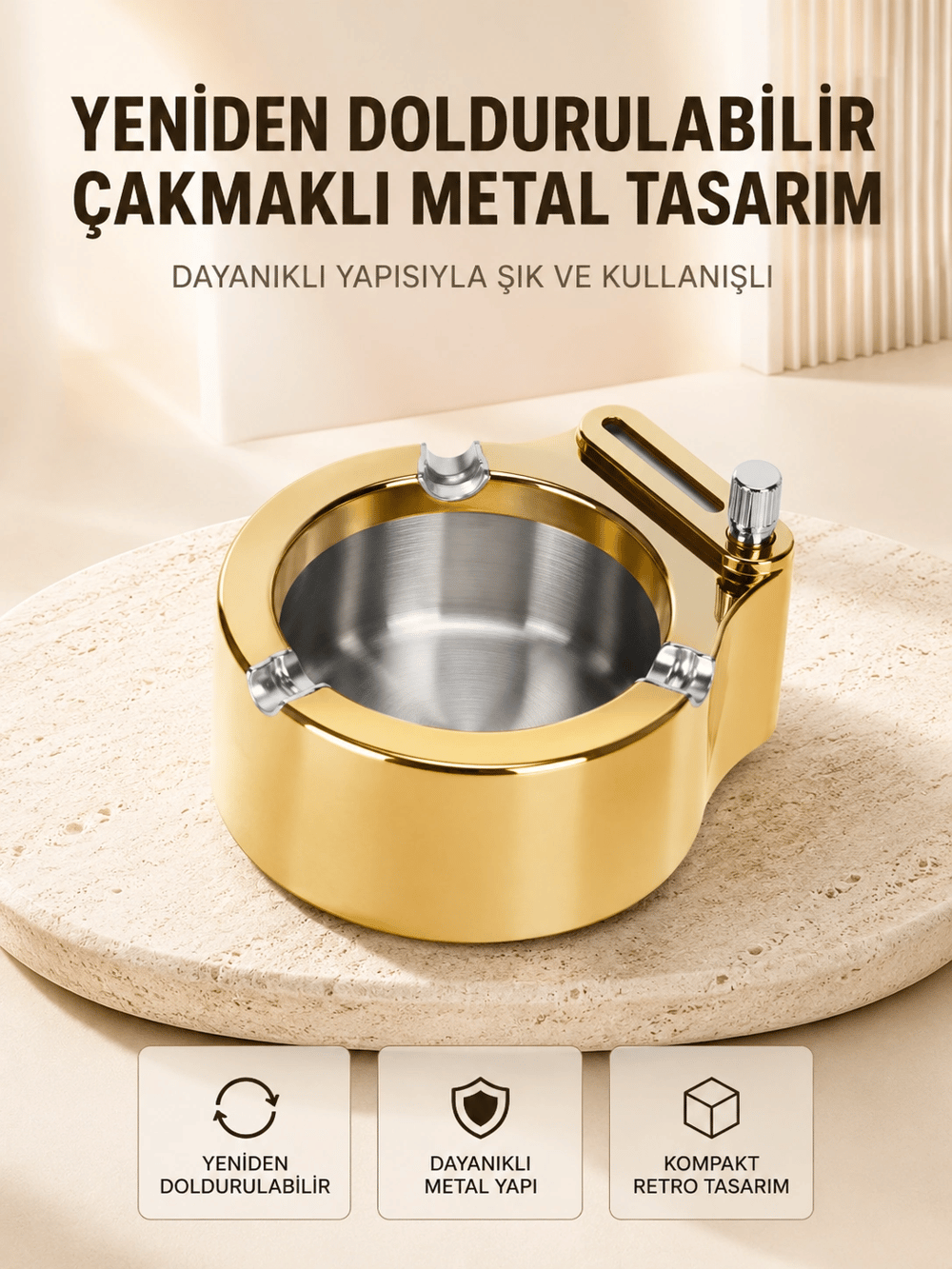 Duman ve Koku Giderici Hava Temizleyici Küllük  2 Katmanlı Filtreli