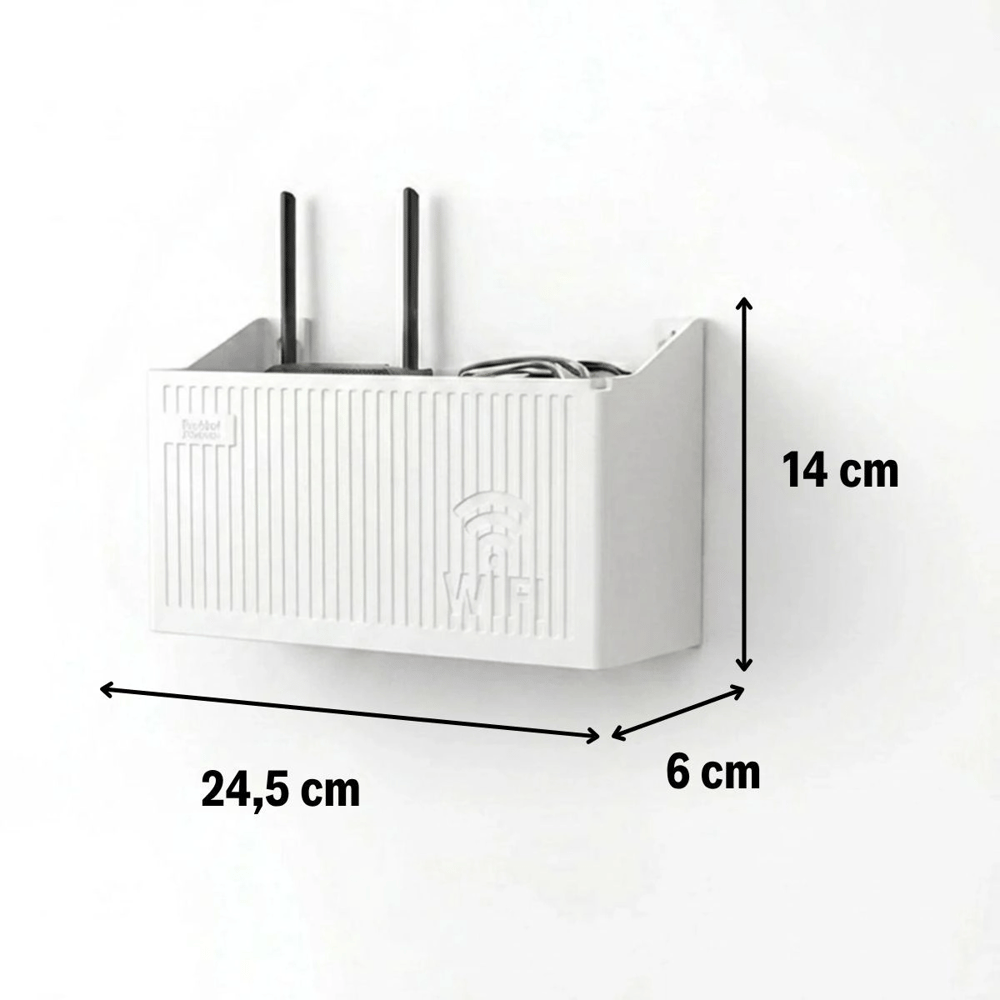 Duvar Tipi Wi-fi Modem Saklama Kutusu(beyaz) – Kablo Düzenleyici Router Raf Organizer Bx40