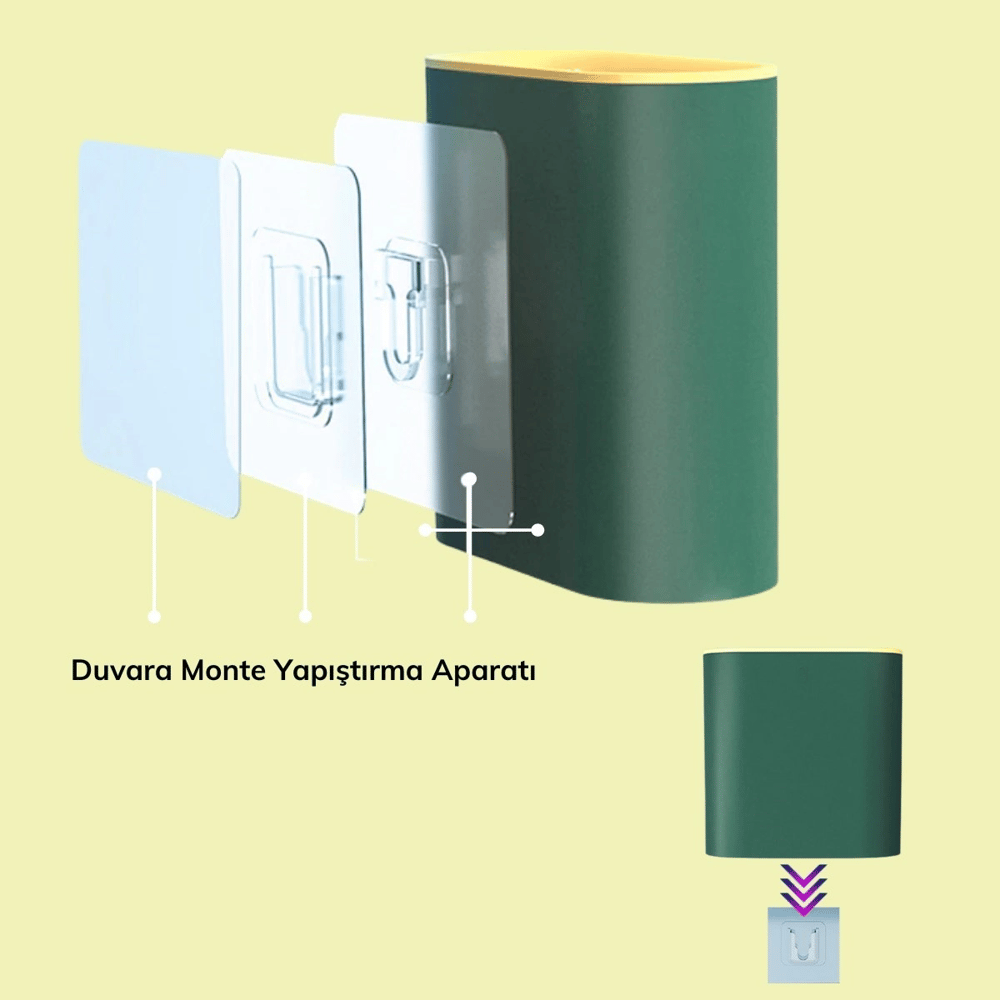 Duvara Monte Edilebilir Kapaklı Askılı Klozet Yumuşak Silikon Başlıklı Tuvalet Fırçası Seti Bx40