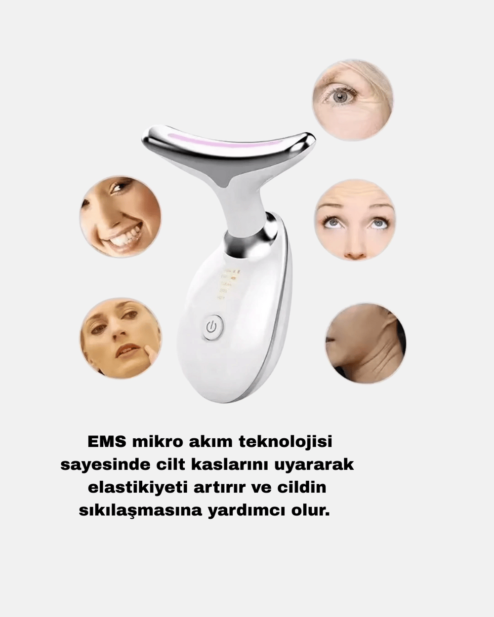 EMS Mikro Akım Yüz ve Boyun Sıkılaştırıcı Cihaz 7000 VPM Titreşim Isı Terapili
