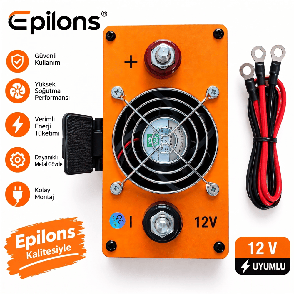Eco Lounge 1000W Tam Sinüs İnverter 12V DC 220V AC Çevirici USB Çıkışlı Araç Karavan Solar Güç Dönüştürücü
