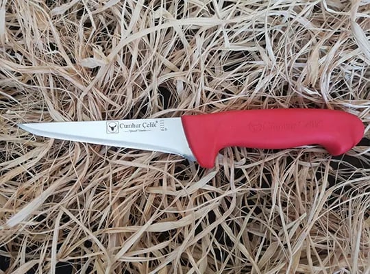 Eco Lounge Sürmene Cumhur Çelik 61111 Kasap Sıyırma Bıçağı, 12,5 cm, Kaymaz Sap