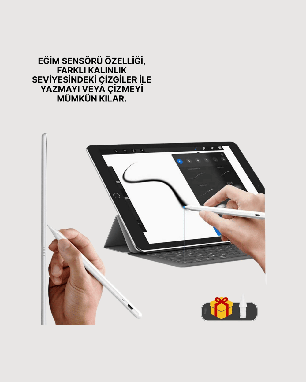 Eğim Sensörlü Dijital Kalem – Yüksek Hassasiyetli 1,0 mm Uç, Uzun Pil Ömrü Yeni Nesil