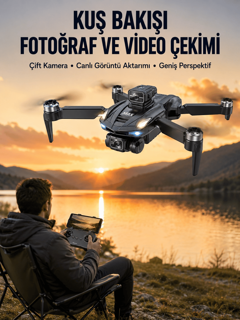 Ekranlı Kumandalı Katlanabilir Kamera Drone Hobi ve Günlük Kullanım