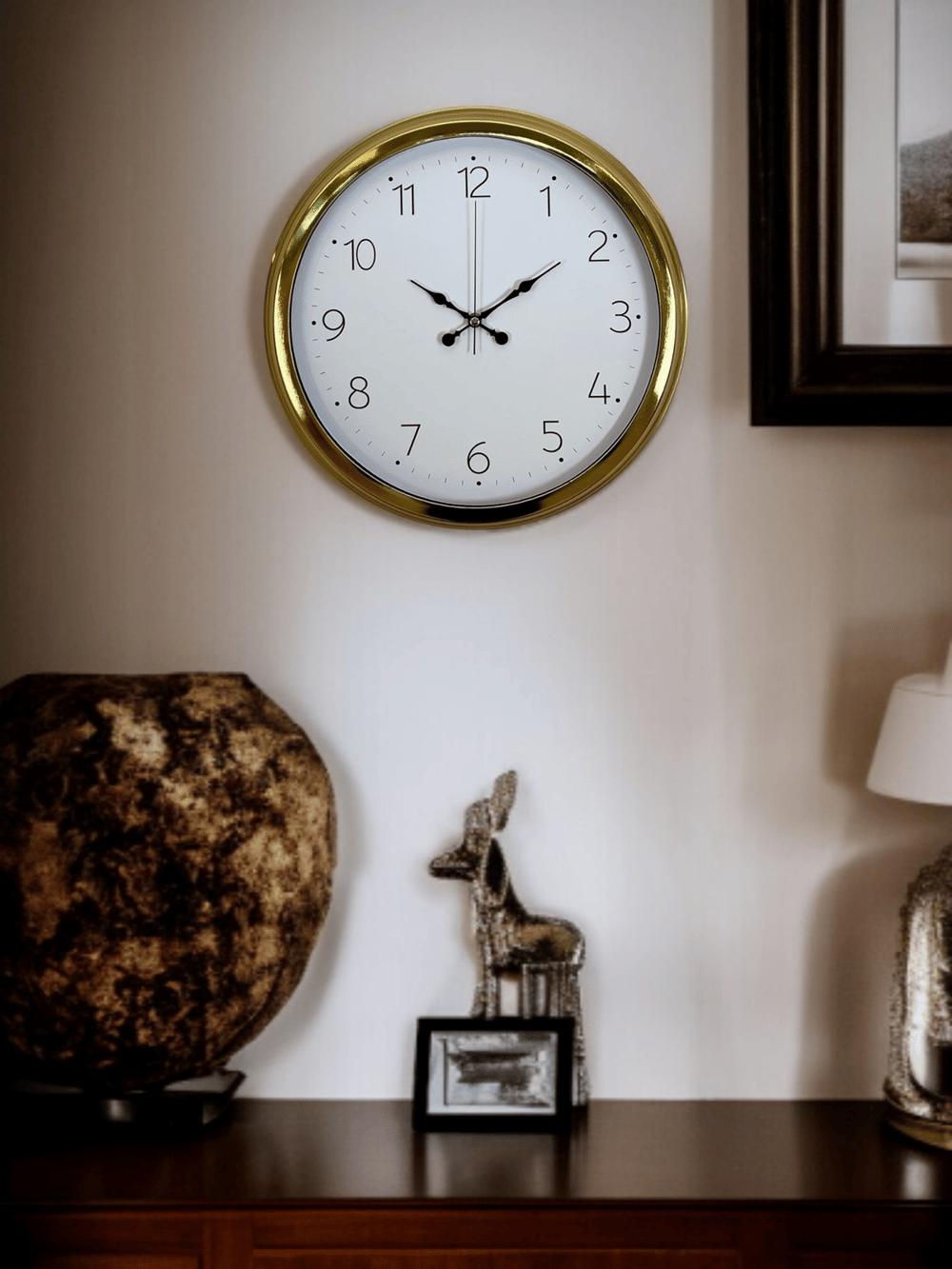 Elegance Gold 40 Cm Metal Dekoratif Tasarım Duvar Saati
