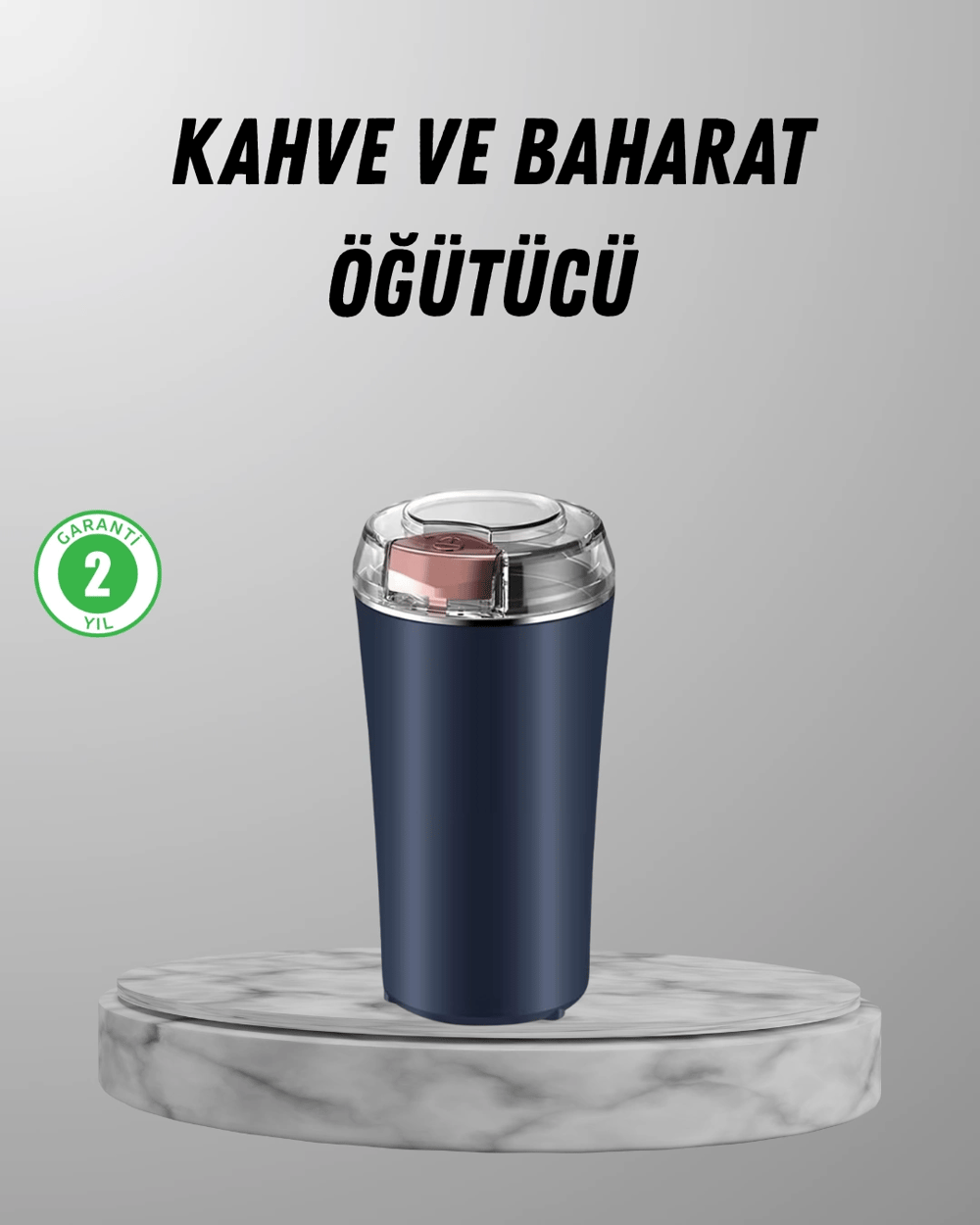 Elektrikli Kahve ve Baharat Öğütücü – Güçlü Motor, Paslanmaz Çelik Gövde, Kolay Temizlik