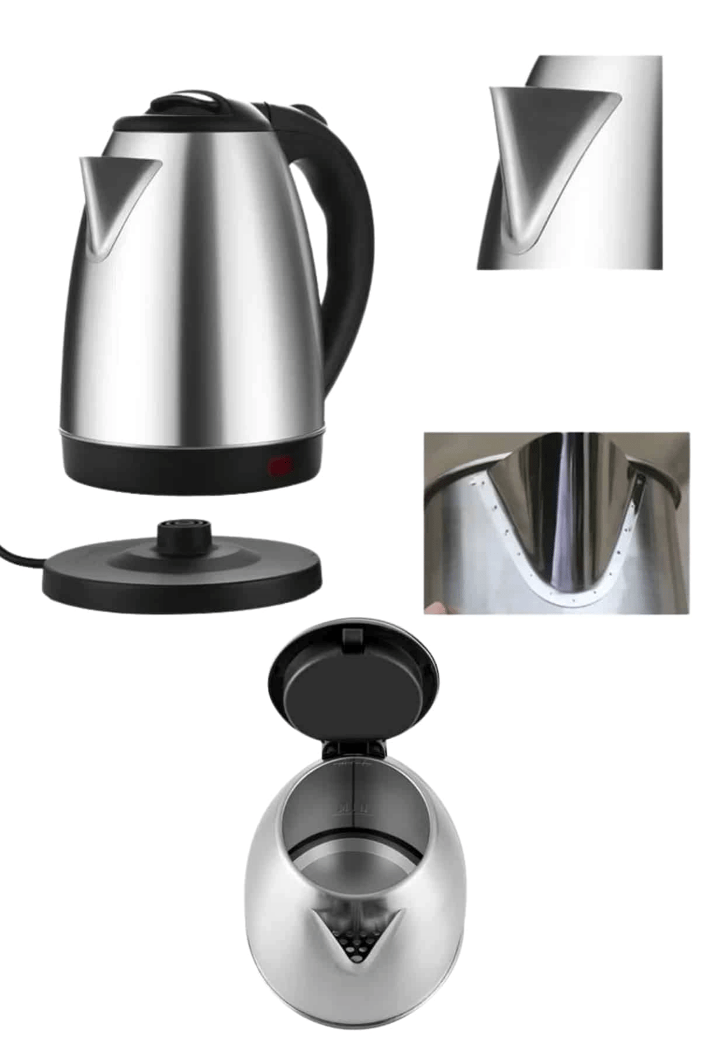 Elektrikli Paslanmaz Çelik Su Isıtcı Çelik Kettle 1.8 Lt. Uzun Ömürlü