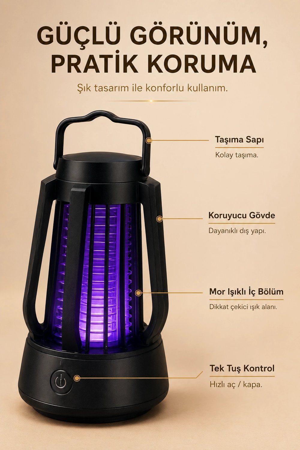 Elektrikli Sinek Öldürücü Mor Işıklı Taşınabilir Haşere Kovucu Lamba Cihazı