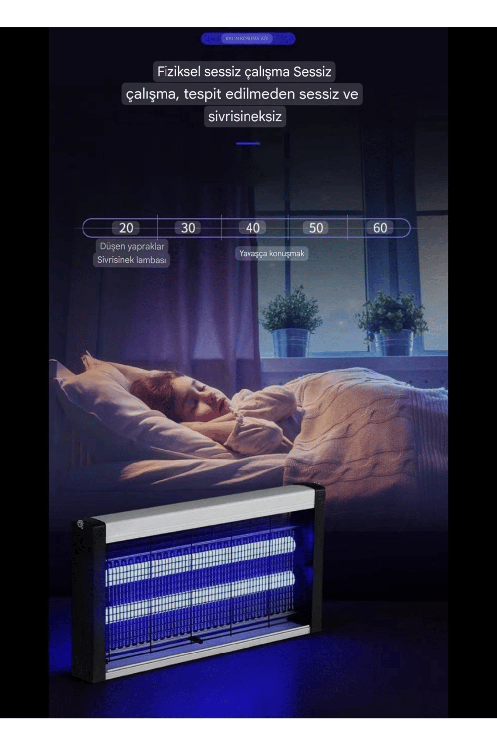 Elektrikli sivrisinek öldürücü makine 2li gece lambalı 43 watt 150m2 kapsama alanı