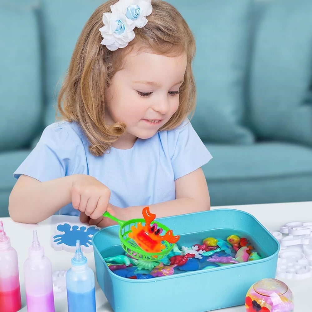 Elf Aqua Gel sihirli su oyuncak seti 5 jel şişe 6 adet kalıp