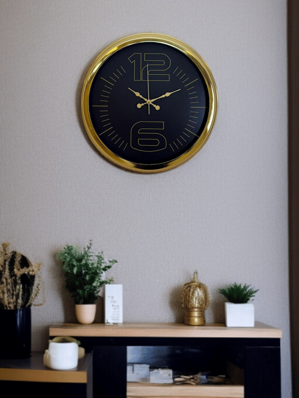 Elite Luxury Gold 40 Cm Metal Duvar Saati