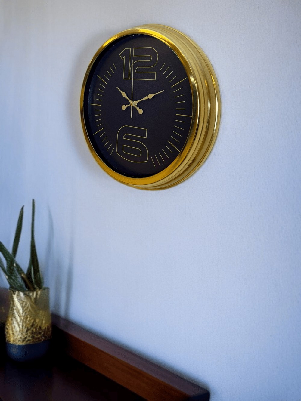 Elite Luxury Gold 40 Cm Metal Duvar Saati