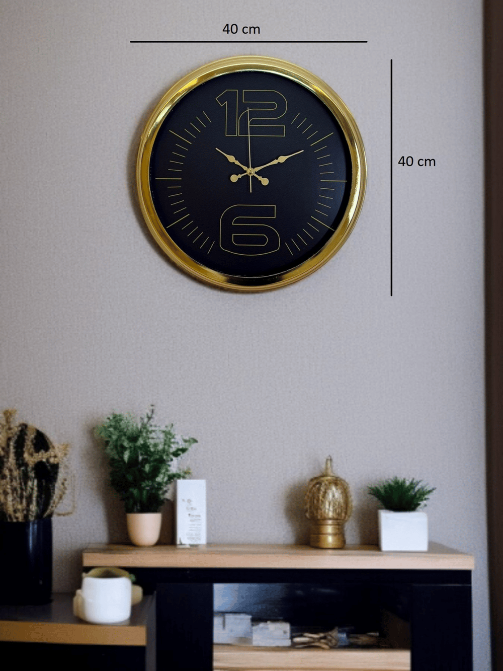 Elite Luxury Gold 40 Cm Metal Duvar Saati
