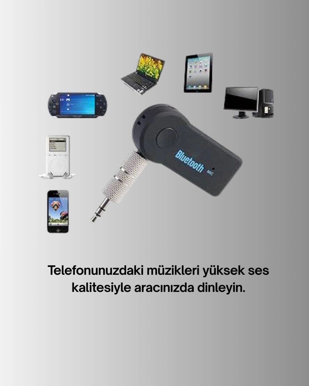 Eller Serbest Özellikli Bluetooth AUX Araç Kiti