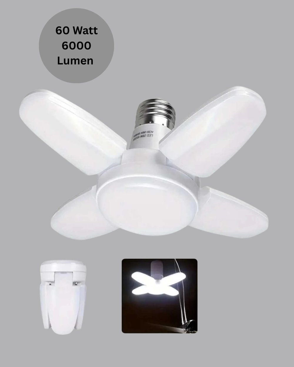 Enerji Tasarruflu LED Ampül 60 Watt 4 Kollu Beyaz Işık Yeni Nesil