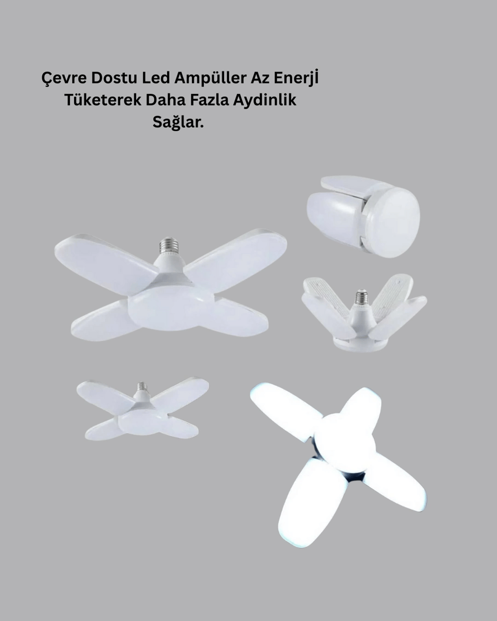 Enerji Tasarruflu LED Ampül 60 Watt 4 Kollu Beyaz Işık Yeni Nesil