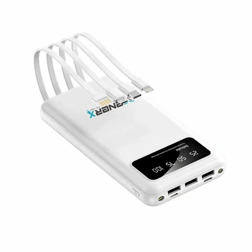 Enerx Enr-p20dc 20000 Mah 2.1 Amper Dahili Kablolu Powerbank Siyah Bx40