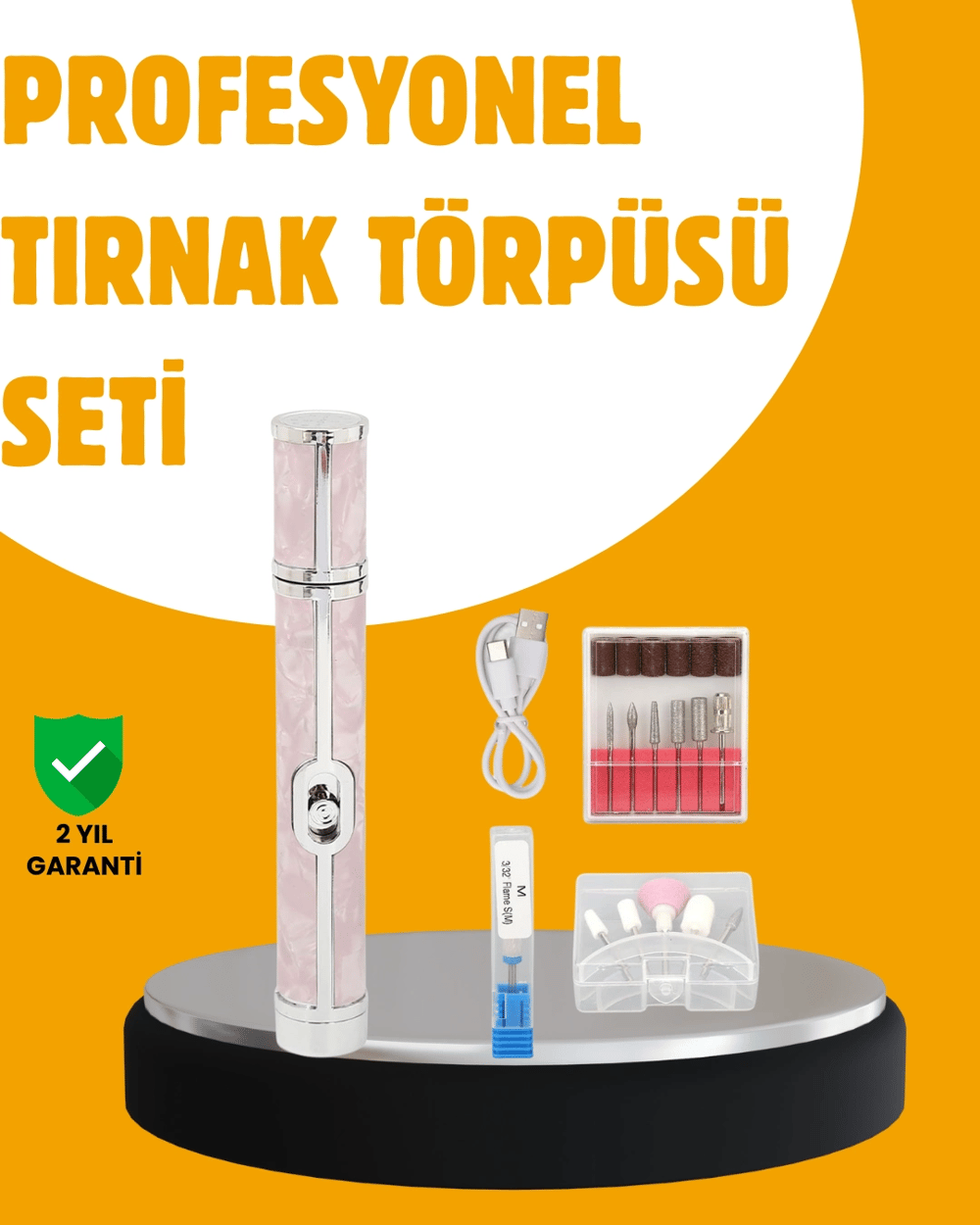 Ergonomik Saplı 20.000 RPM Hız Kontrollü Manikür Pedikür Makinesi