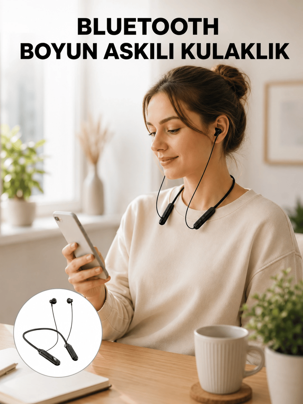 Ergonomik Tasarımlı Bluetooth Kulaklık – Gürültü Azaltmalı, Manyetik Yeni Nesil