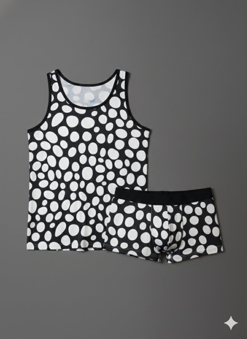 Erkek Desenli Tank Top Boxer Takımı