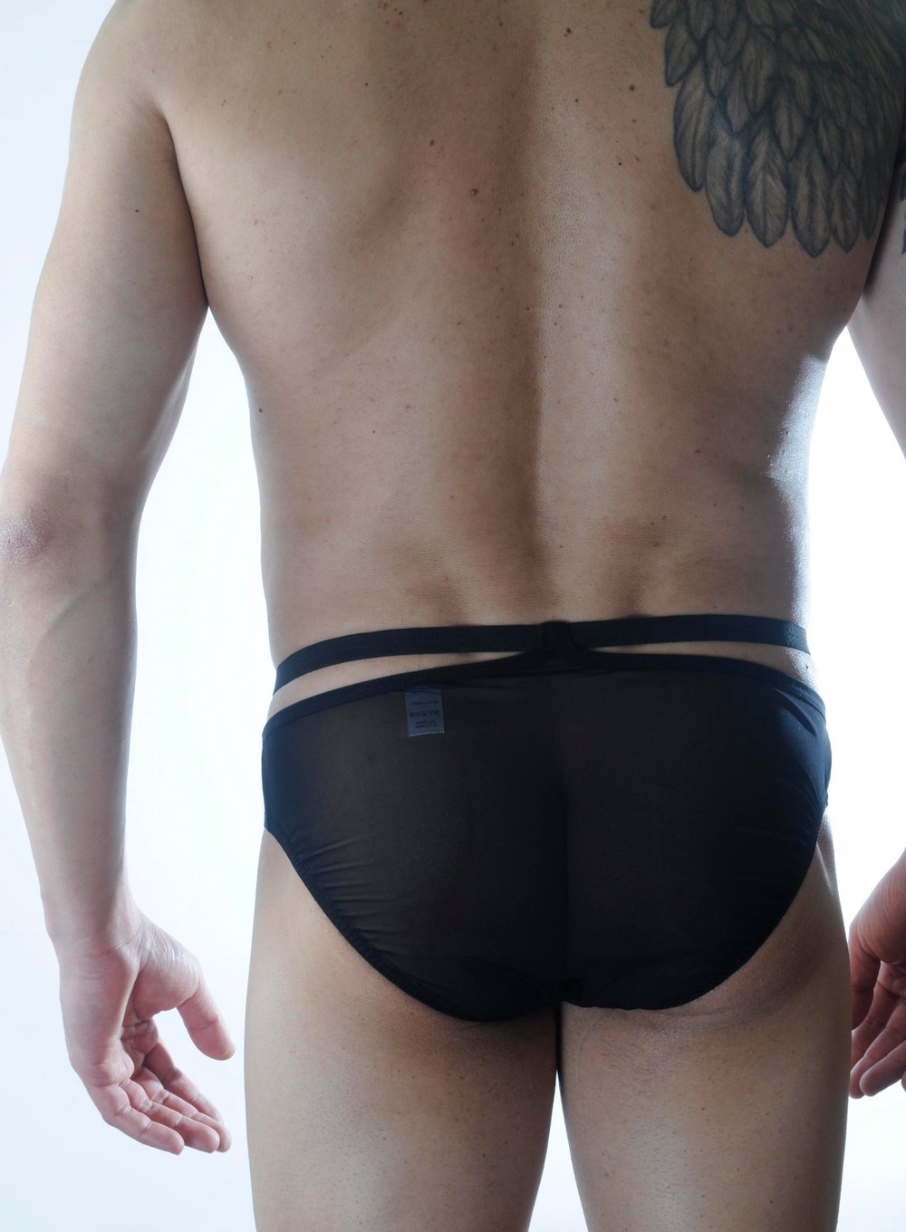 Erkek Siyah Tül Fantezi Slip İç Çamaşırı
