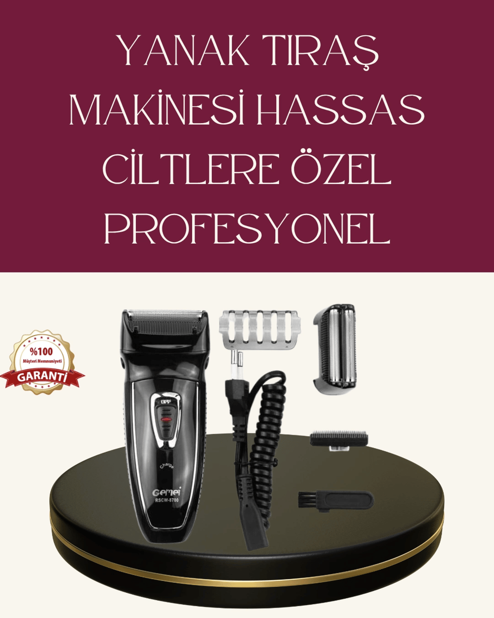 Erkekler İçin Folyo Başlıklı Tıraş Makinesi