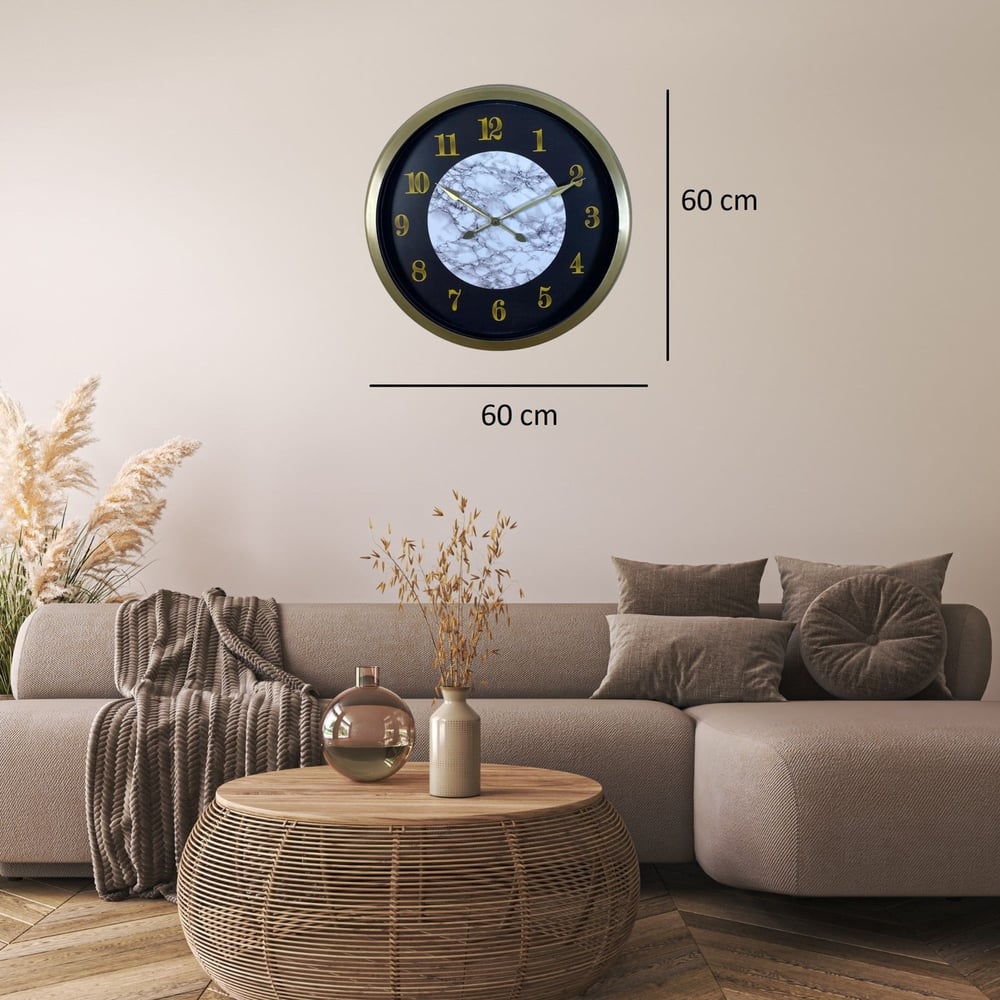 Eskitme Noble 60 x 60 Cm Metal Duvar Saati