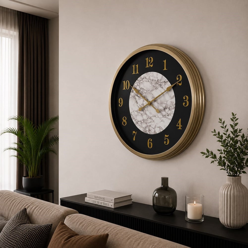Eskitme Noble 60 x 60 Cm Metal Duvar Saati