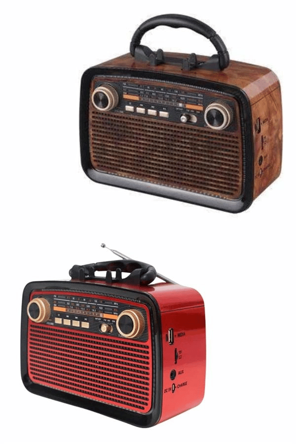 Eskitme Nostalji Tasarımlı Bluetoothlu Nostalji Radyo Ahşap Nostaljik Görünümlü
